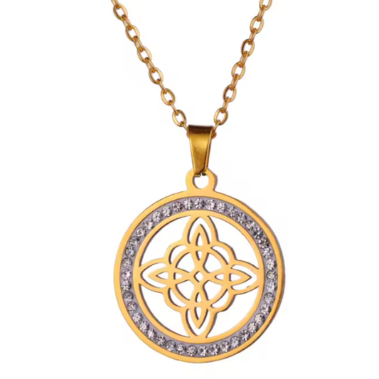 Colgante de Acero Inoxidable con Nudo de Bruja