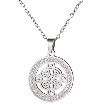 Colgante de Acero Inoxidable con Nudo de Bruja