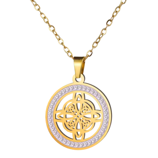 Colgante de Acero Inoxidable con Nudo de Bruja