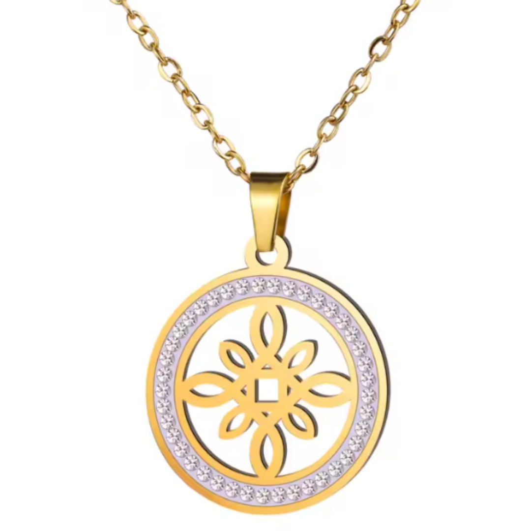 Colgante de Acero Inoxidable con Nudo de Bruja