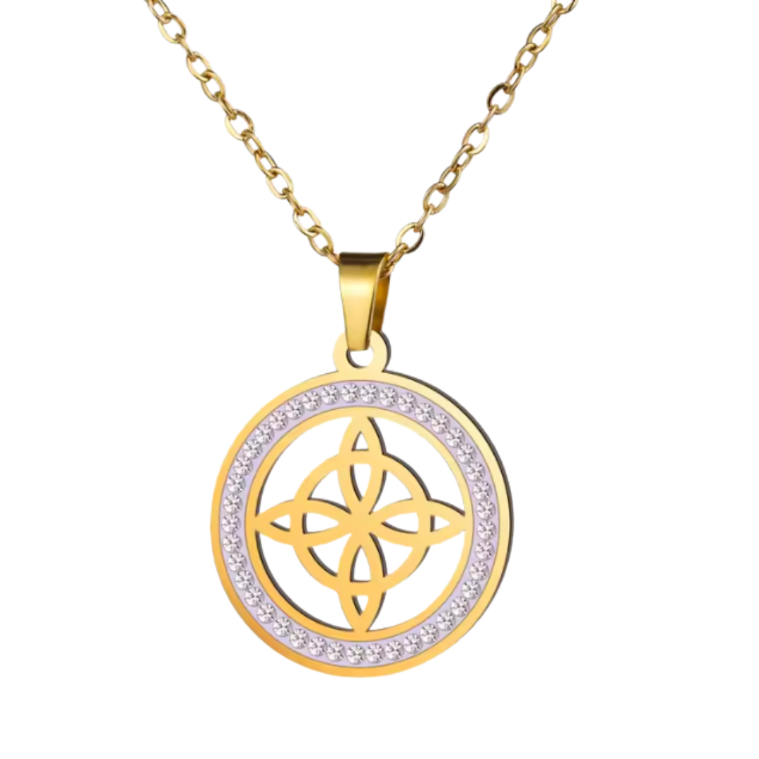 Colgante de Acero Inoxidable con Nudo de Bruja