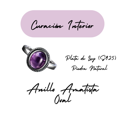 Anillo Amatista Oval - Curación Interior - Plata de Ley