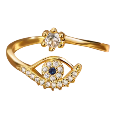 Anillo de Acero Inoxidable con Ojo Turco y Brillante