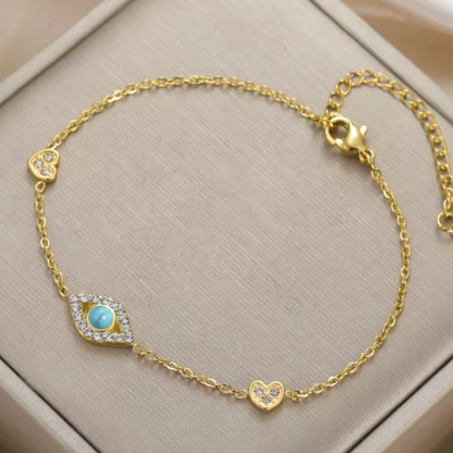 Pulsera de Acero Inoxidable con Ojo Turco