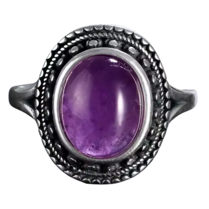 Anillo Amatista Oval - Bienestar - Plata de Ley