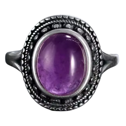 Anillo Amatista Oval - Bienestar - Plata de Ley