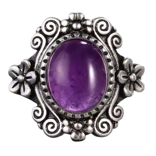 Anillo Amatista Oval - Serenidad - Plata de Ley