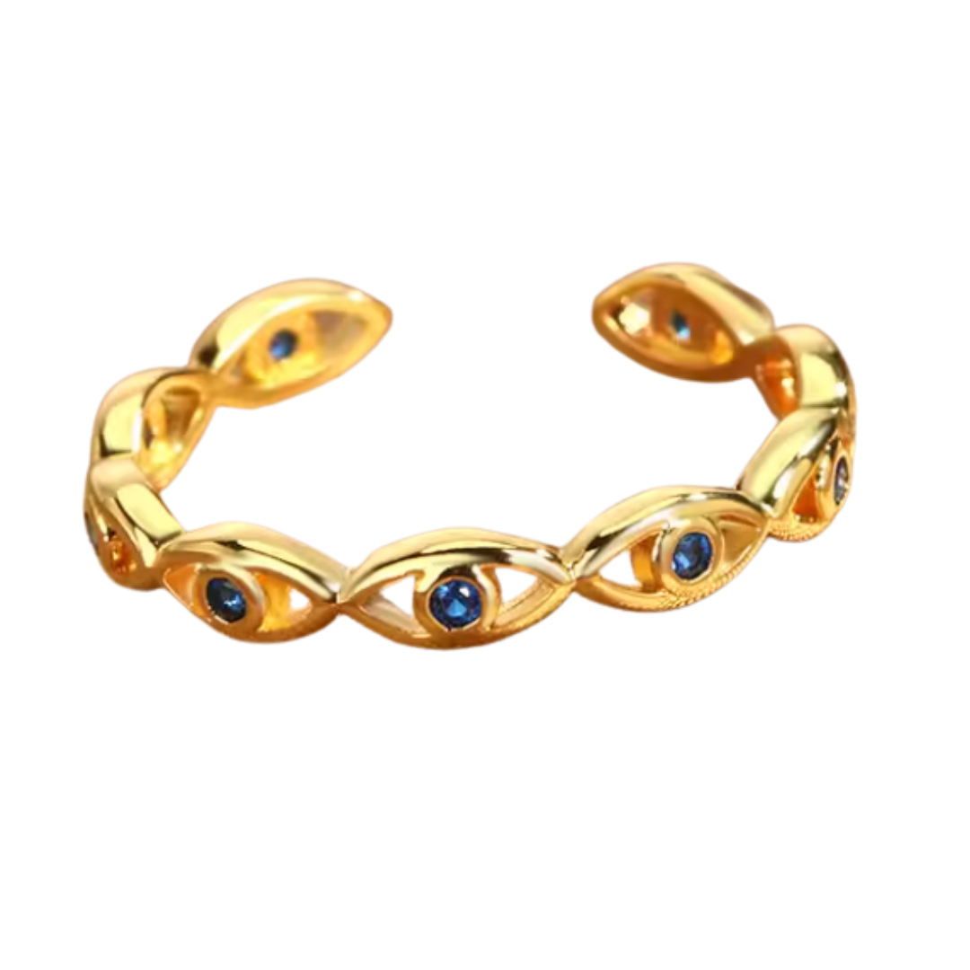 Anillo de Acero Inoxidable con múltiples Ojos Turcos