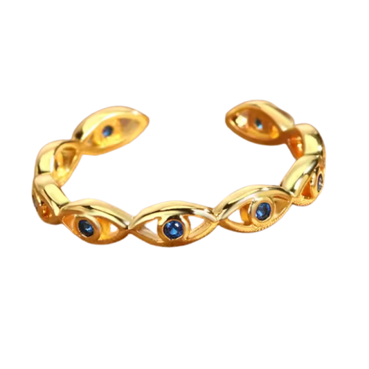 Anillo de Acero Inoxidable con múltiples Ojos Turcos