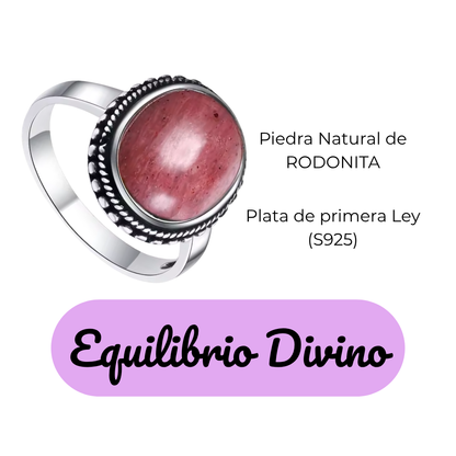 Anillo Rodonita Oval - Equilibrio Divino - Plata de Ley
