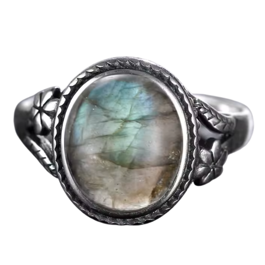 Anillo Labradorita Oval - Camino Interior - Plata de Ley