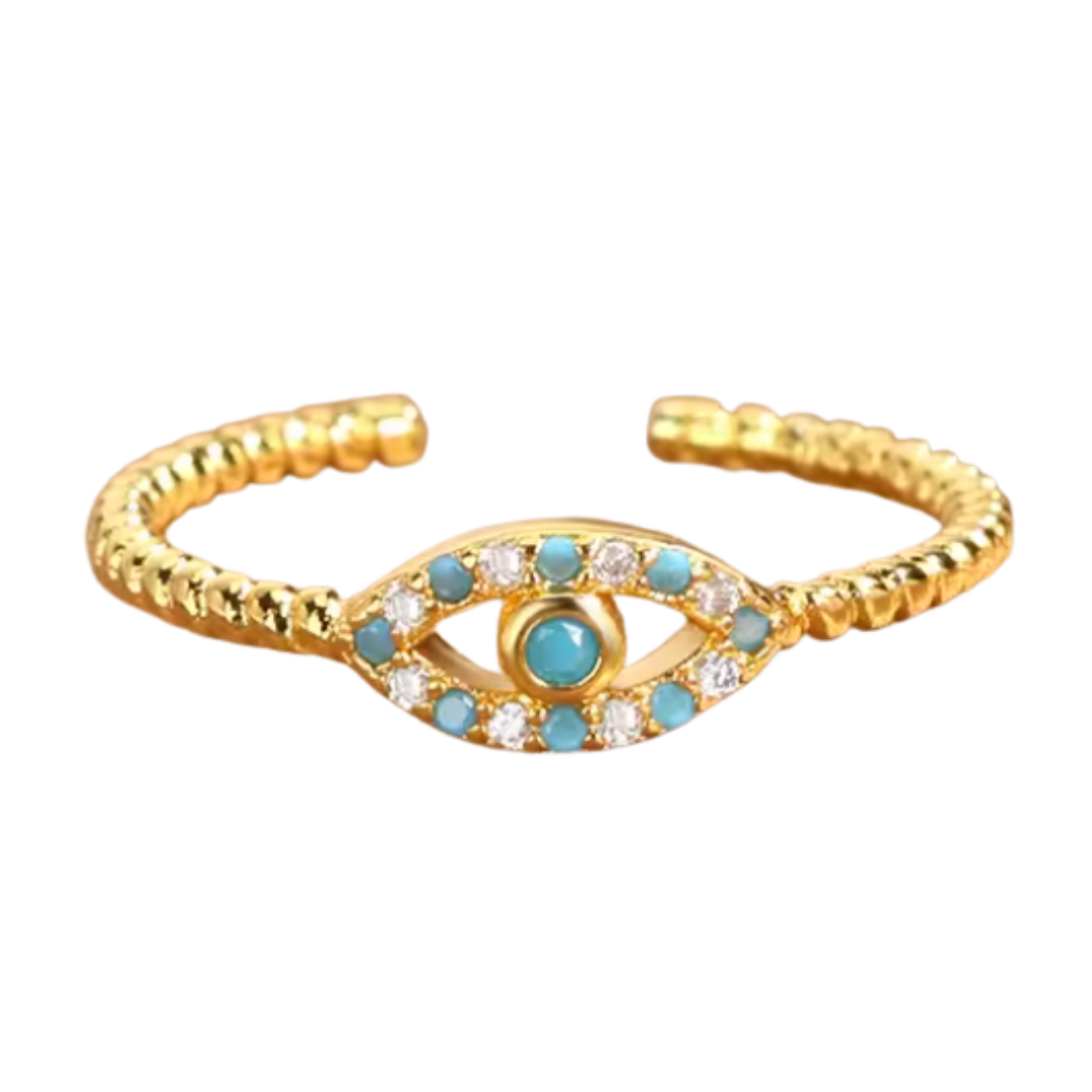 Anillo de Acero Inoxidable con Ojo Turco solitario