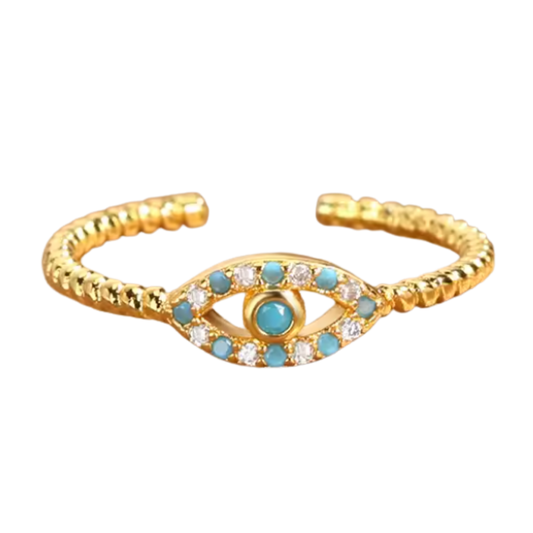 Anillo de Acero Inoxidable con Ojo Turco solitario