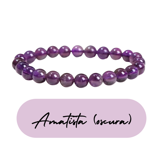 Pulsera de cuentas - Piedras Naturales Amatista (Oscura)