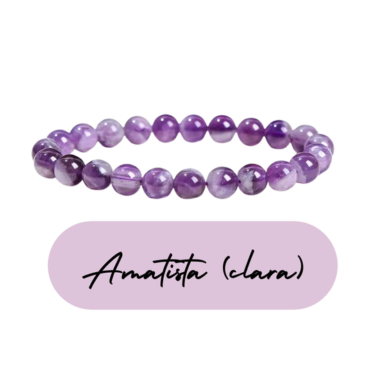 Pulsera de cuentas - Piedras Naturales Amatista (Clara)