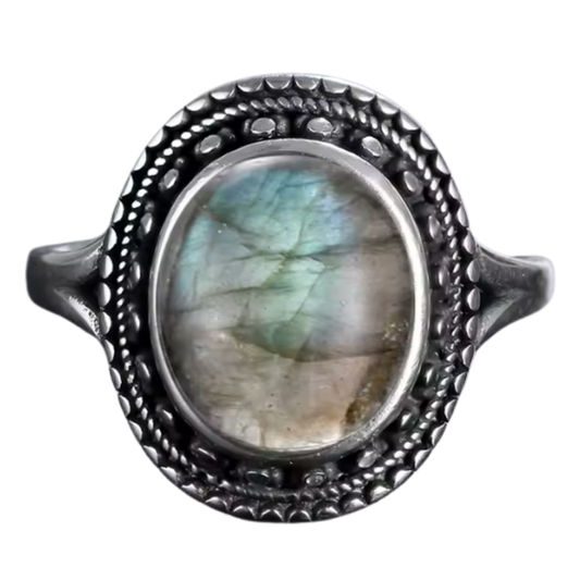 Anillo Labradorita Oval - Regeneración - Plata de Ley