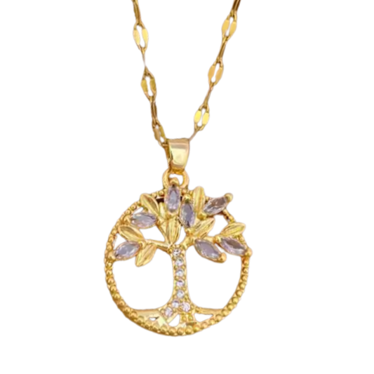 Colgante de Acero Inoxidable con Árbol de la Vida