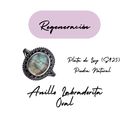 Anillo Labradorita Oval - Regeneración - Plata de Ley