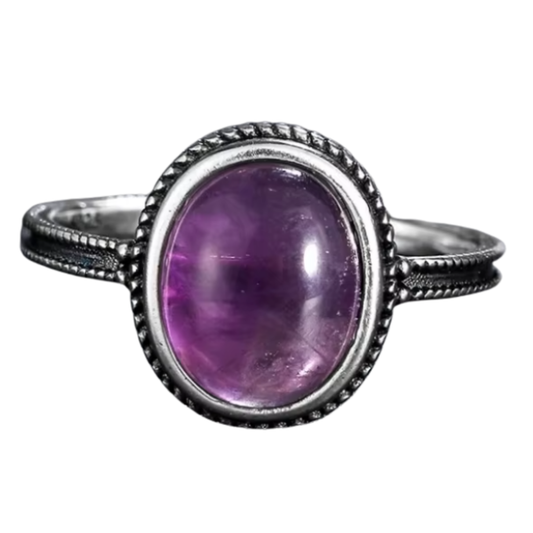 Anillo Amatista Oval - Equilibrio Interior - Plata de Ley