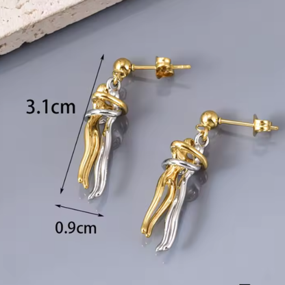 Pendientes de Acero Inoxidable con Abrazo de Amor