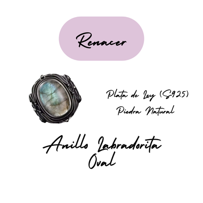 Anillo Labradorita Oval - Renacer - Plata de Ley
