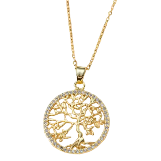 Colgante de Acero Inoxidable con Árbol de la Vida