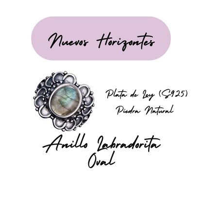 Anillo Labradorita Oval - Nuevos Horizontes - Plata de Ley