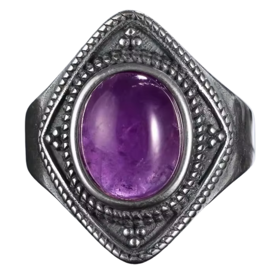 Anillo Amatista Oval - Aurora de Calma - Plata de Ley