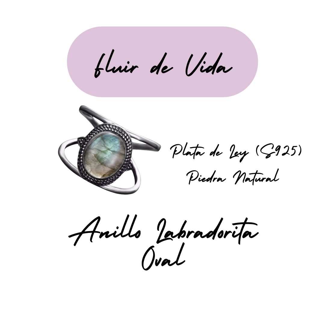 Anillo Labradorita Oval - Fluir de Vida - Plata de Ley