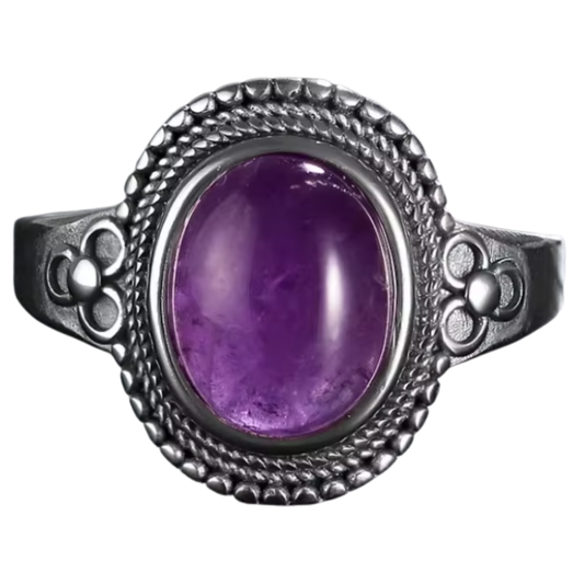 Anillo Amatista Oval - Bálsamo - Plata de Ley