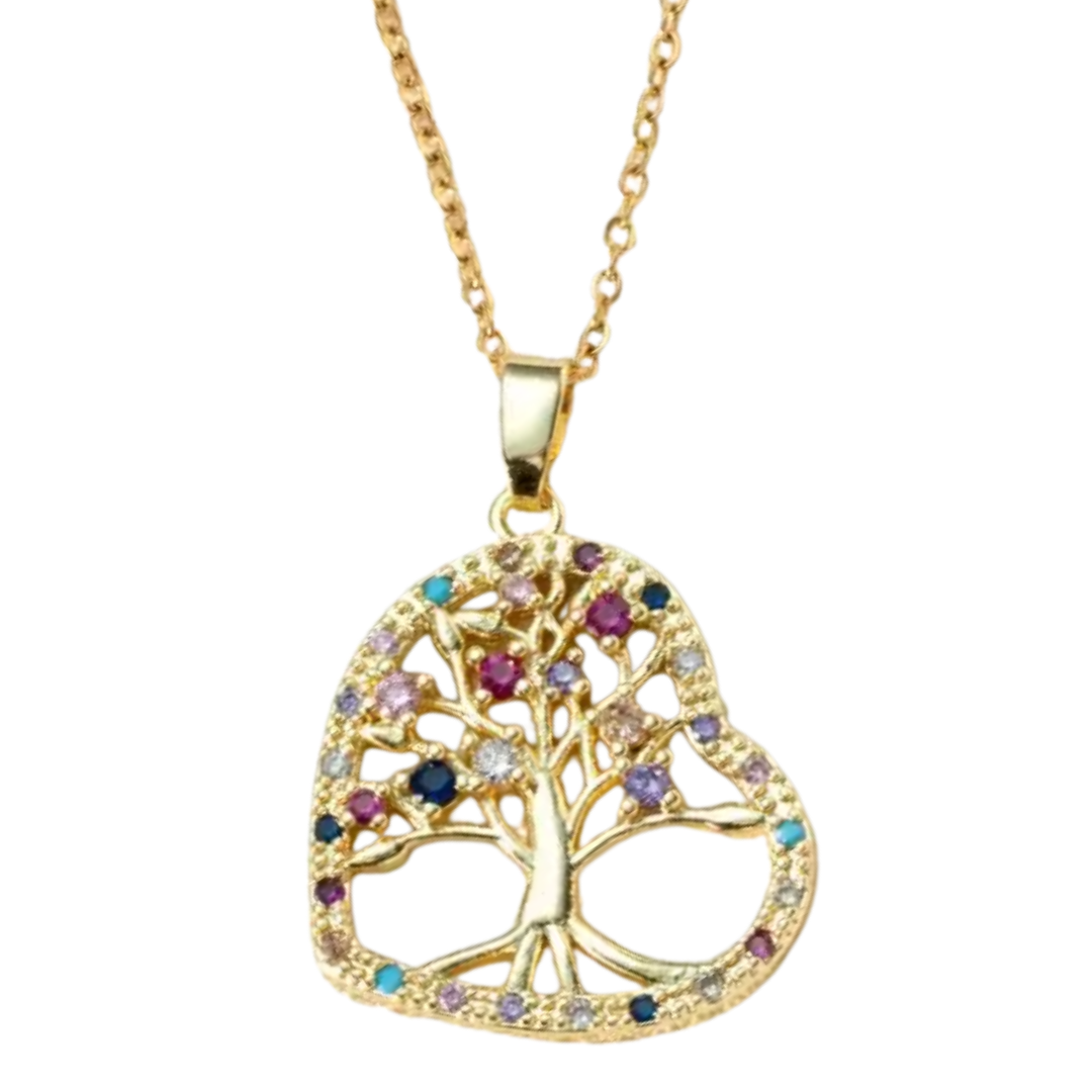 Colgante de Acero Inoxidable con Árbol de la Vida