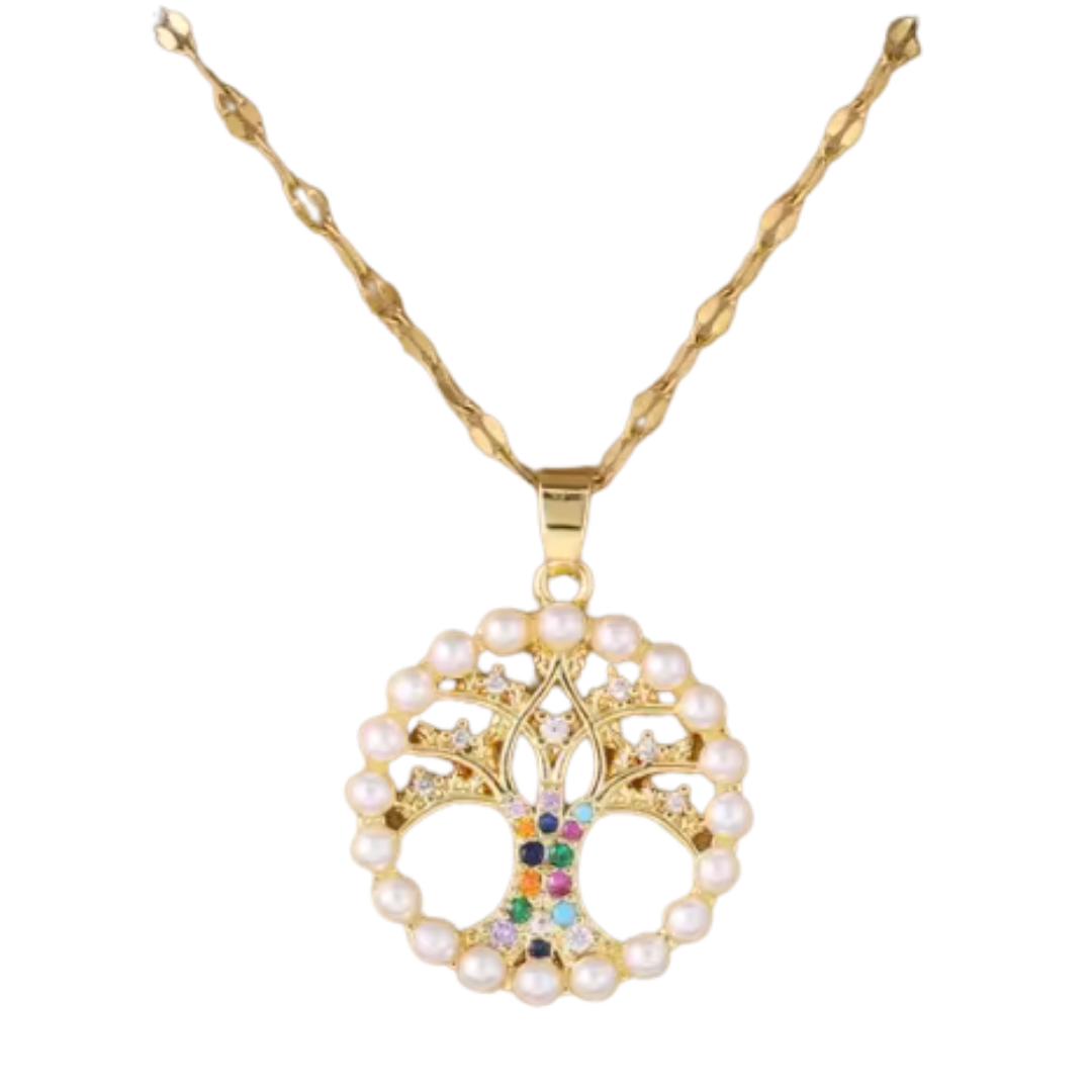 Colgante de Acero Inoxidable con Árbol de la Vida