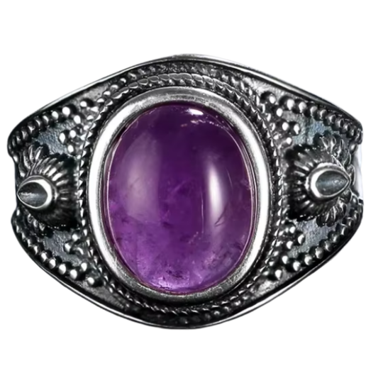 Anillo Amatista Oval - Descanso - Plata de Ley