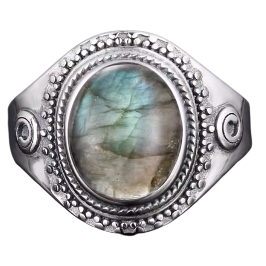 Anillo Labradorita Oval - Despertar Interior - Plata de Ley