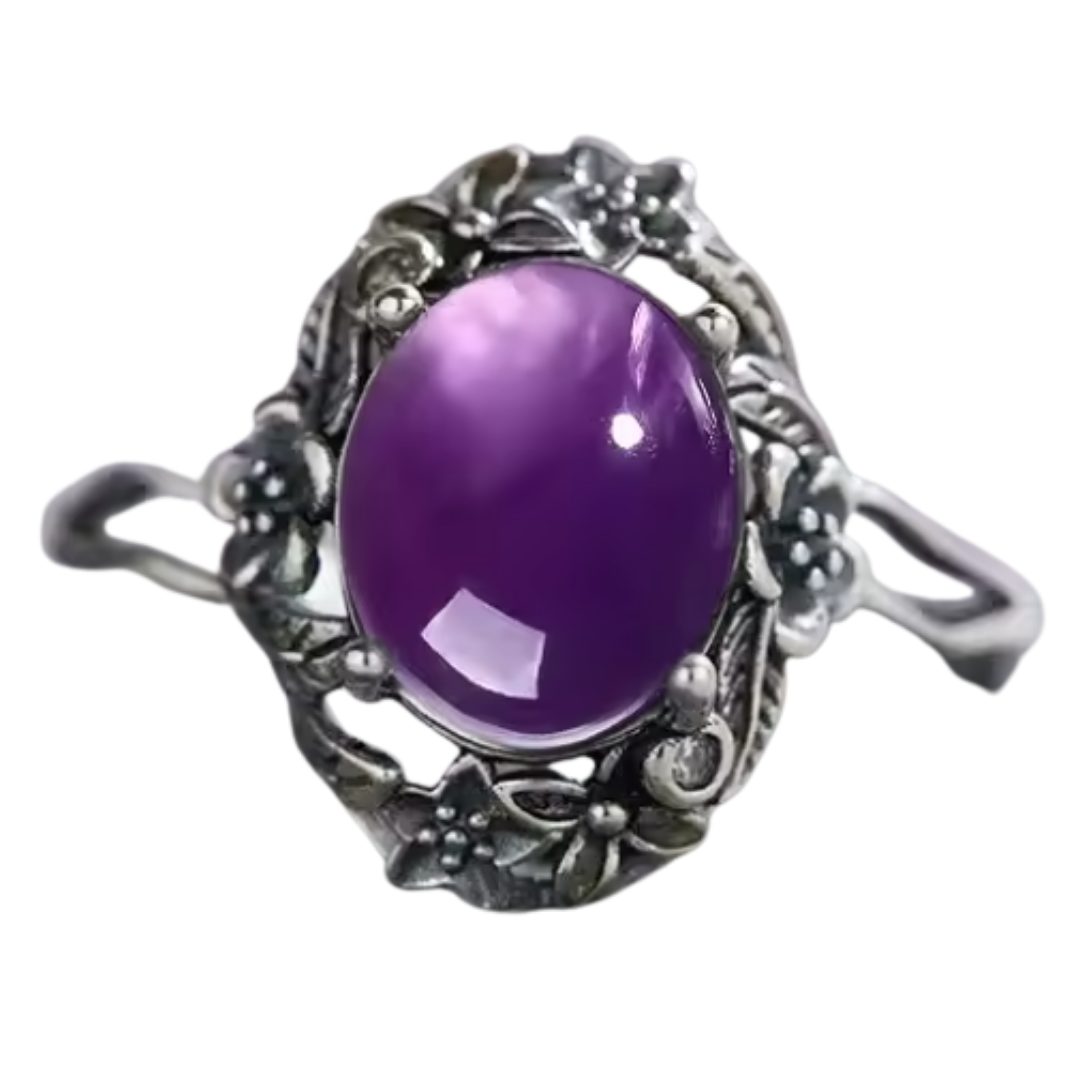 Anillo Amatista Oval - Cura del Alma - Plata de Ley