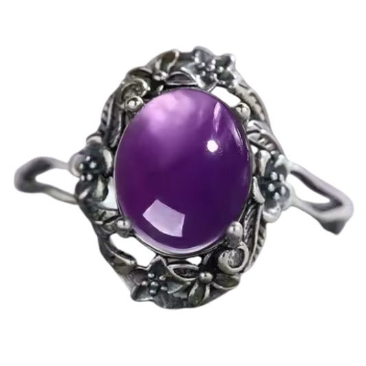 Anillo Amatista Oval - Cura del Alma - Plata de Ley