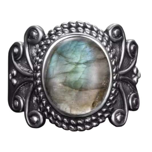 Anillo Labradorita Oval - Poder del Cambio - Plata de Ley