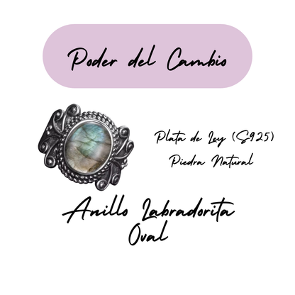 Anillo Labradorita Oval - Poder del Cambio - Plata de Ley
