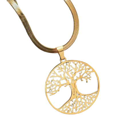 Colgante de Acero Inoxidable con Árbol de la Vida