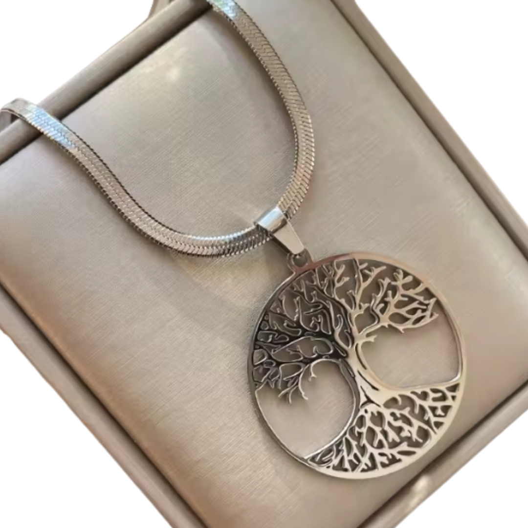 Colgante de Acero Inoxidable con Árbol de la Vida