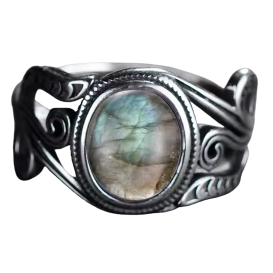Anillo Labradorita Oval - Nuevo Sendero - Plata de Ley