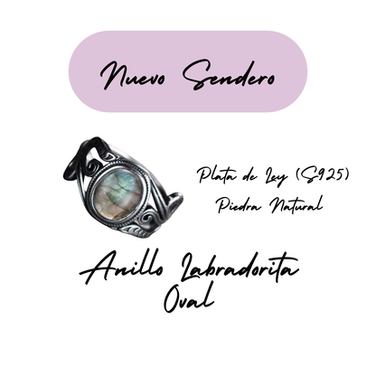 Anillo Labradorita Oval - Nuevo Sendero - Plata de Ley