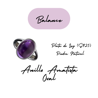 Anillo Amatista Oval - Balance - Plata de Ley