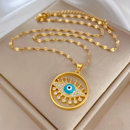 Colgante de Acero Inoxidable con Ojo Turco