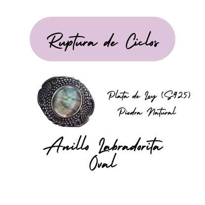 Anillo Labradorita Oval - Ruptura de Ciclos - Plata de Ley