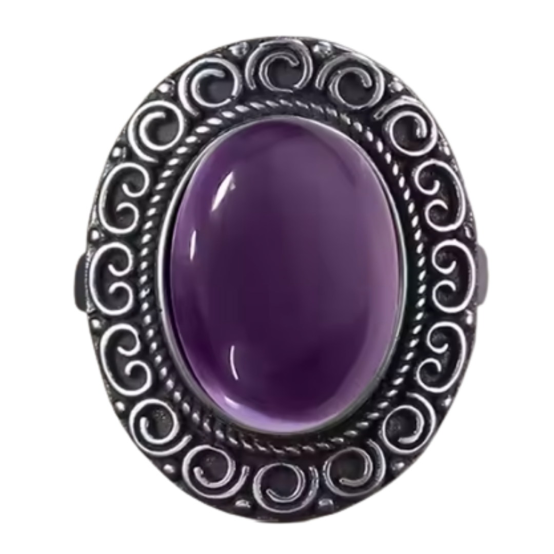 Anillo Amatista Oval - Energía Positiva - Plata de Ley