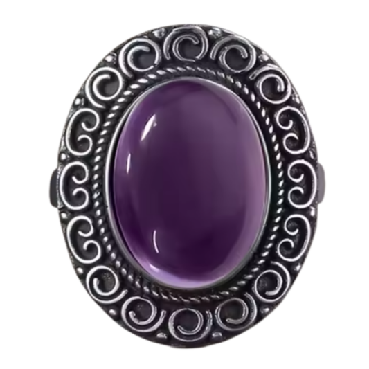 Anillo Amatista Oval - Energía Positiva - Plata de Ley