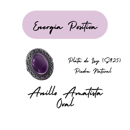 Anillo Amatista Oval - Energía Positiva - Plata de Ley