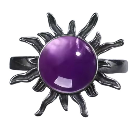 Anillo Amatista Redondo - Conexión Sanadora - Plata de Ley