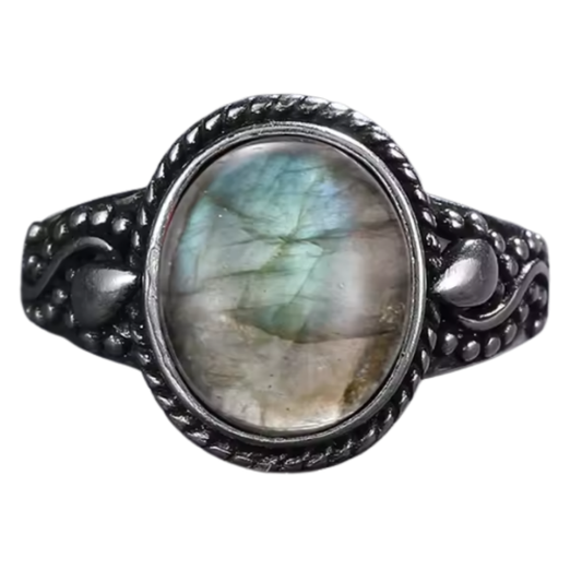 Anillo Labradorita Oval - Nueva Etapa - Plata de Ley